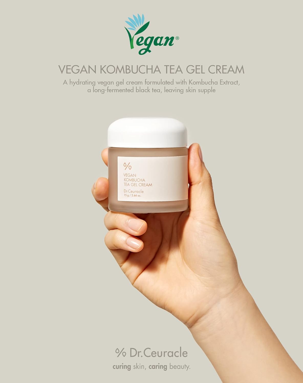 Dr.Ceuracle - Vegan Kombucha Tea Gel Cream 75g - كريم الجل بخلاصة شاي الكمبوتشا من دكتور سيوراكل 75ج