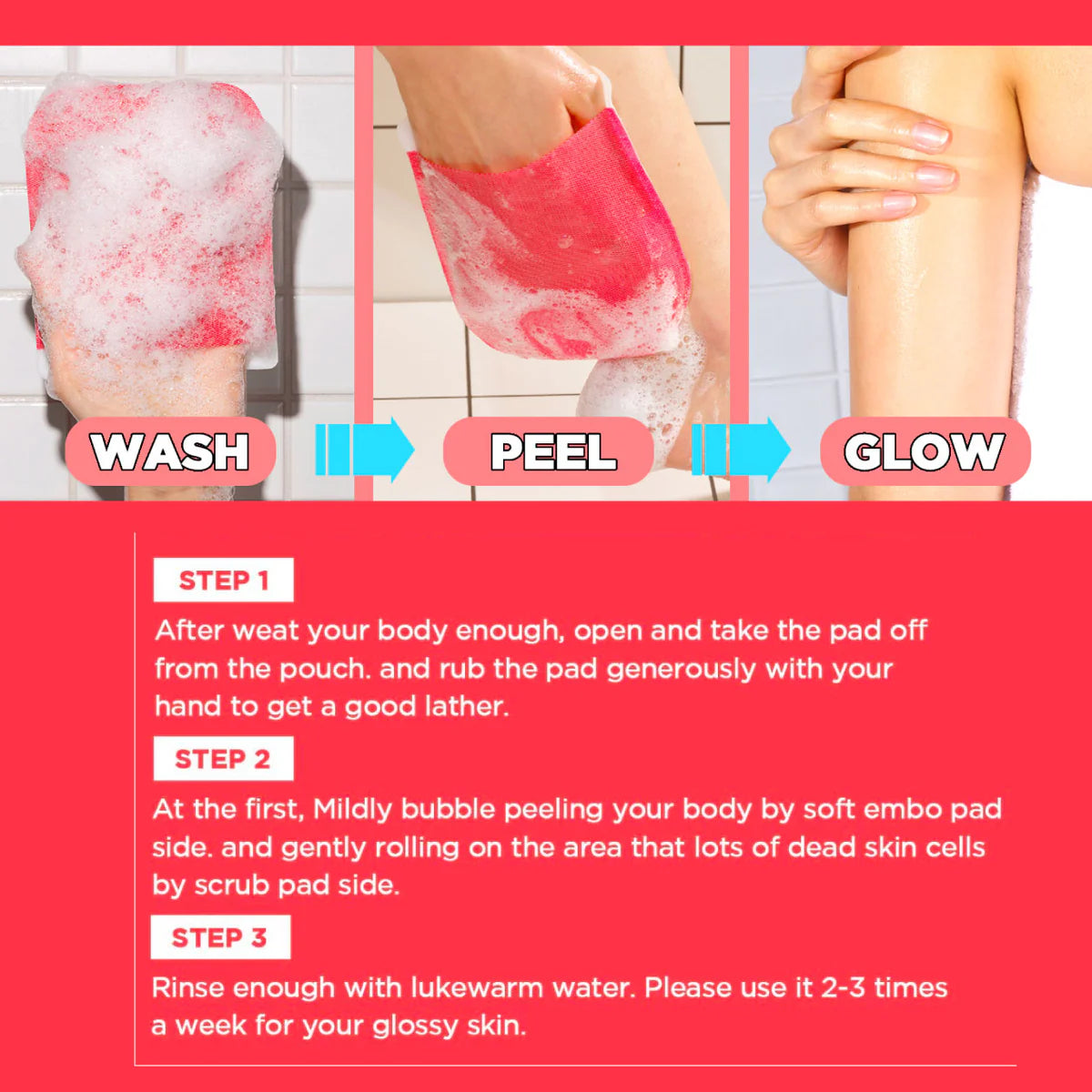 Mom’s Bath Recipe Body Peeling Pad – Strong