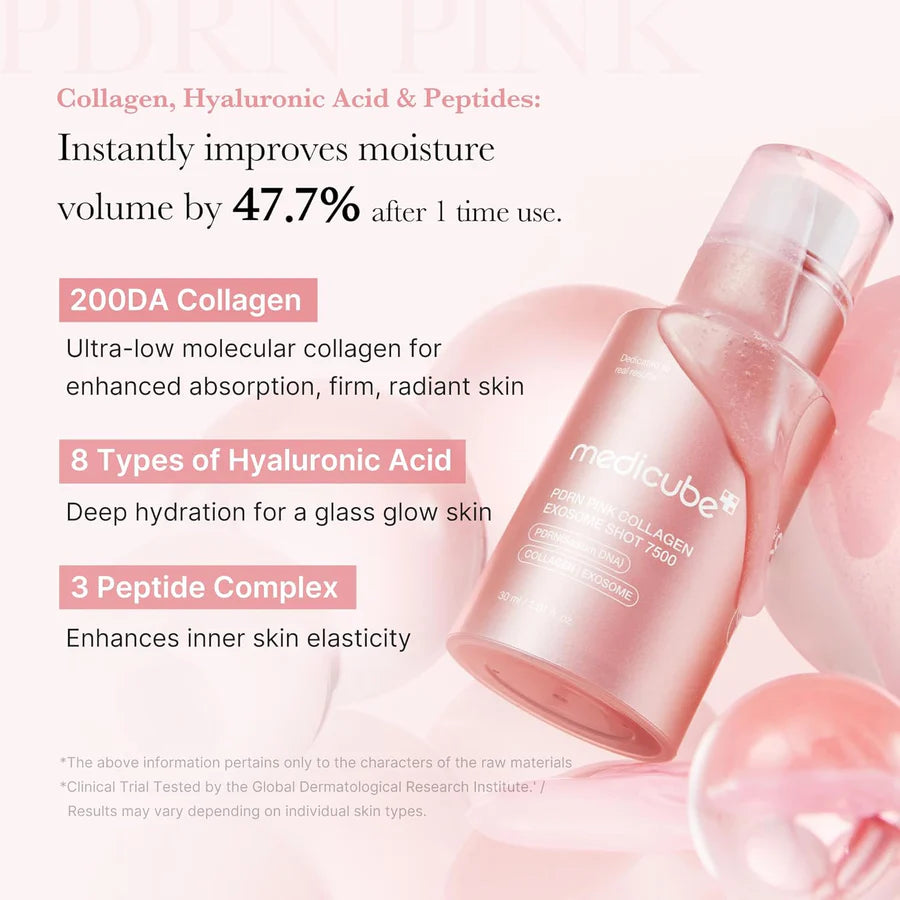 MEDICUBE PDRN PINK EXOSOME SHOT SERUM 7500
سيروم ميديكوب – بي دي آر إن وردي مع الإكسوسوم المركّز