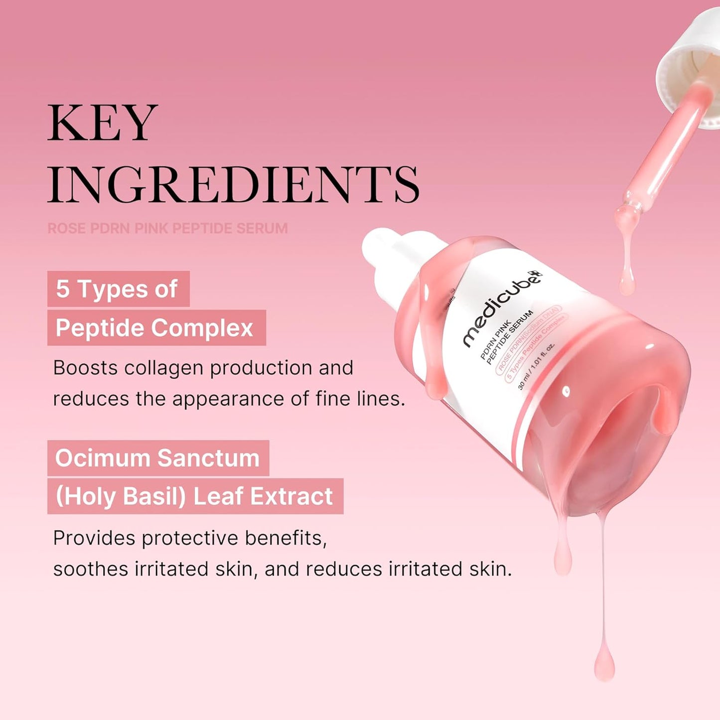 Medicube PDRN Pink Peptide Serum – سيروم التوهّج الوردي مع البيبتيد والنياسيناميد