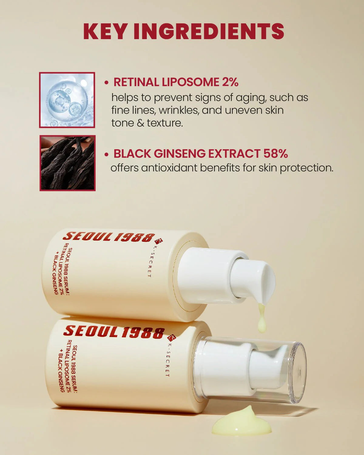 SEOUL 1988 Serum : Retinal Liposome 2% + Black Ginseng
