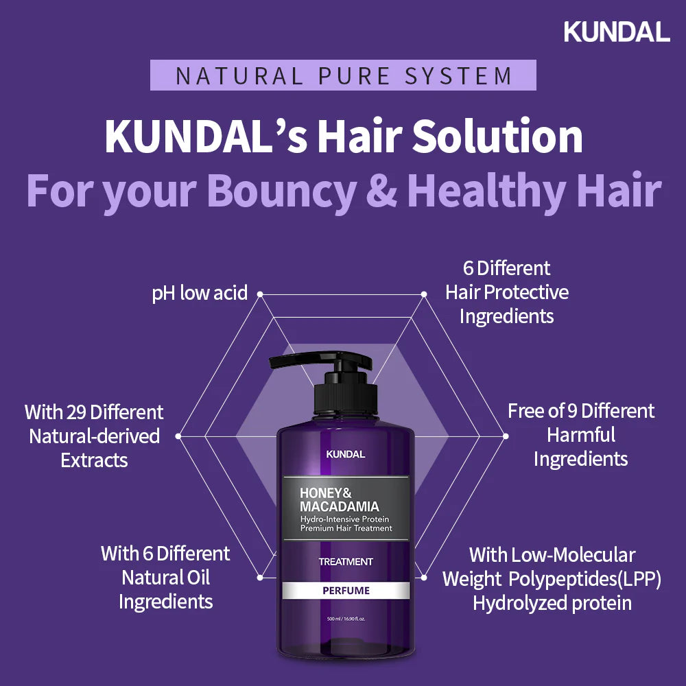 KUNDAL HONEY & MACADAMIA NATURE SHAMPOO+treatment 500ML