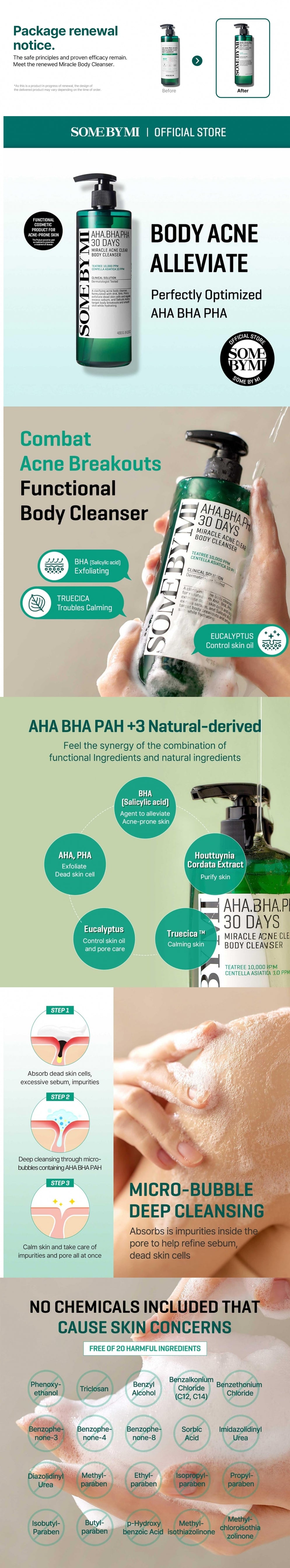Some By Mi AHA BHA PHA 30 Days Miracle Acne Clear Body Cleanser