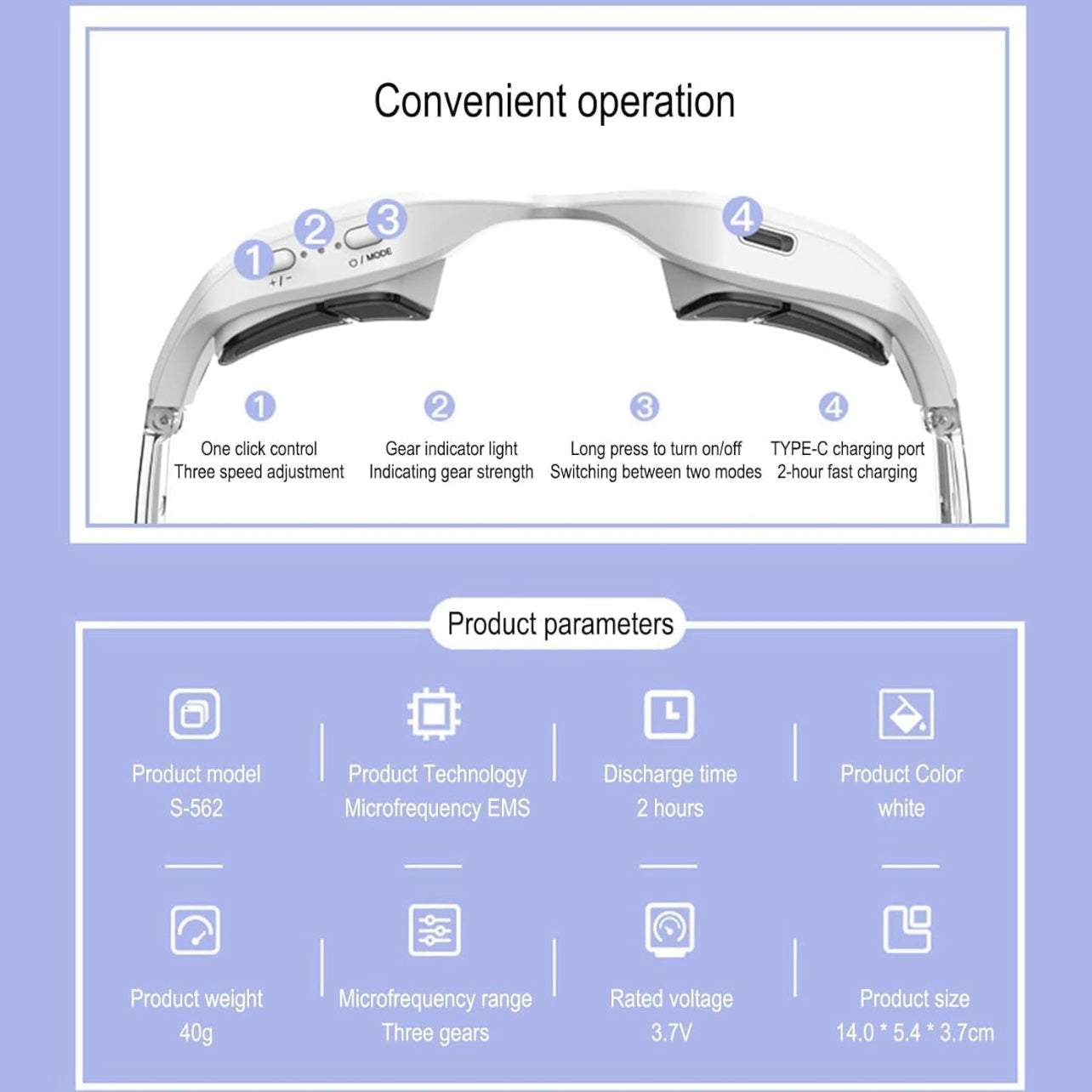 Led + ems glasses