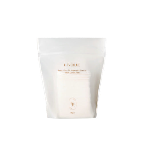 HEVEBLUE Bleach-free Biodegradable Stretchy 100% Cotton Pads (60ea)