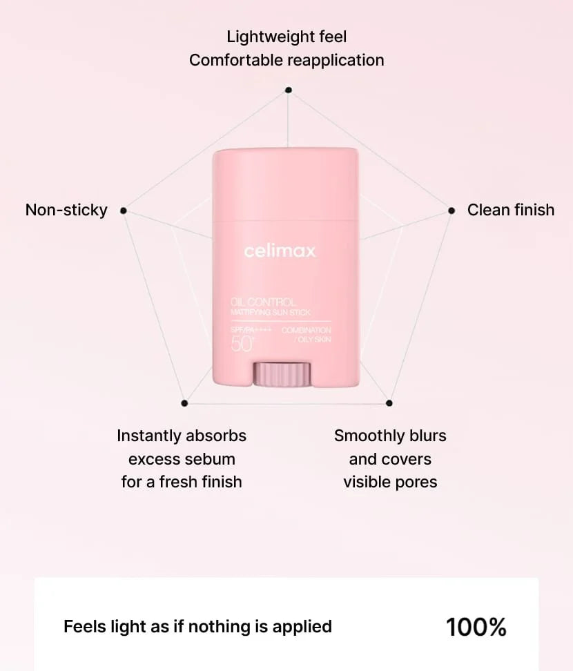 CELIMAX OIL CONTROL MATTIFYING SUN STICK SPF 50+ PA++++ -19G| سيليماكس واقي شمسي ستيك بعامل حماية 50-19غرام