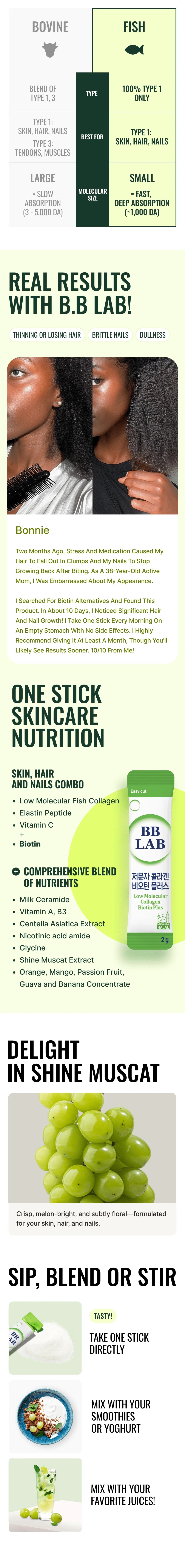 BB LAB LOW-MOLECULAR COLLAGEN BIOTIN PLUS, 2G X 30 STICKS