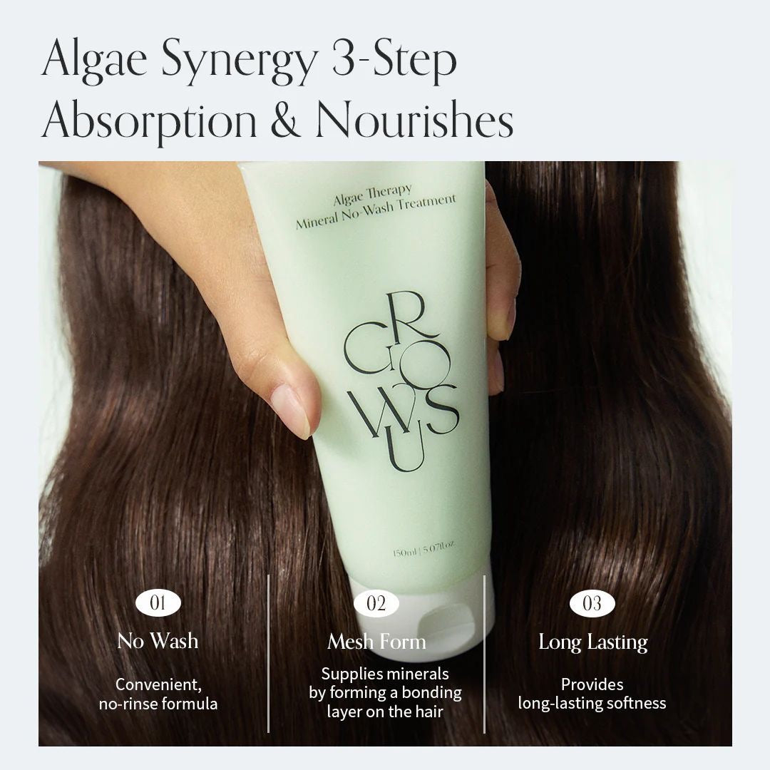GROWUS ALGAE THERAPY MINERAL NO-WASH TREATMENT 150ml معالج للشعر بالطحالب البحرية