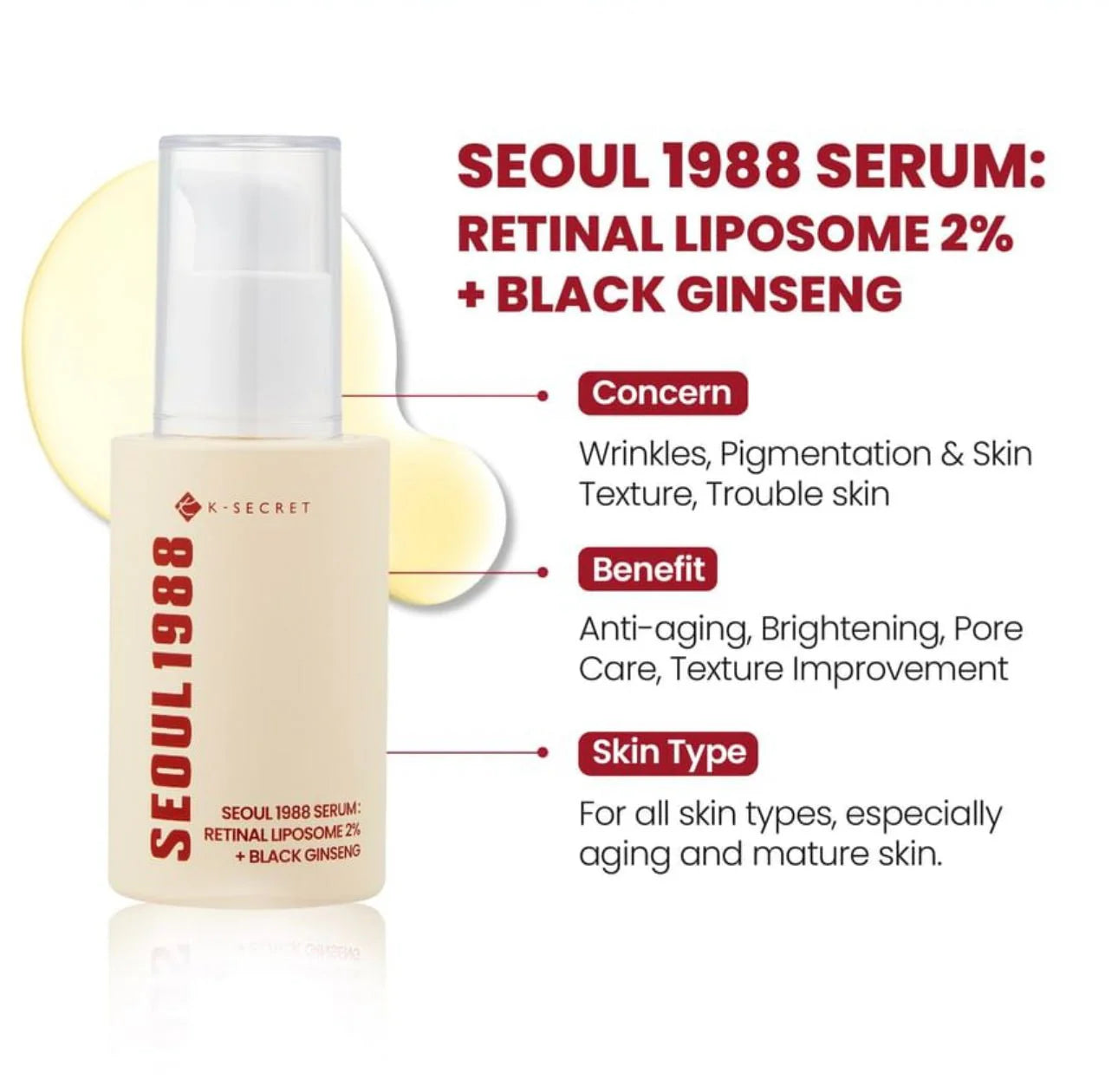SEOUL 1988 Serum : Retinal Liposome 2% + Black Ginseng