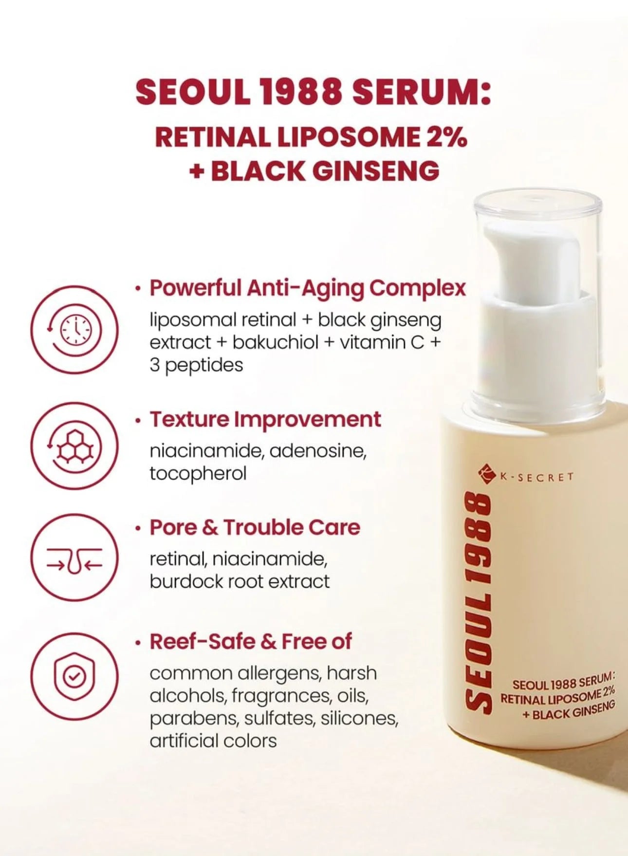 SEOUL 1988 Serum : Retinal Liposome 2% + Black Ginseng