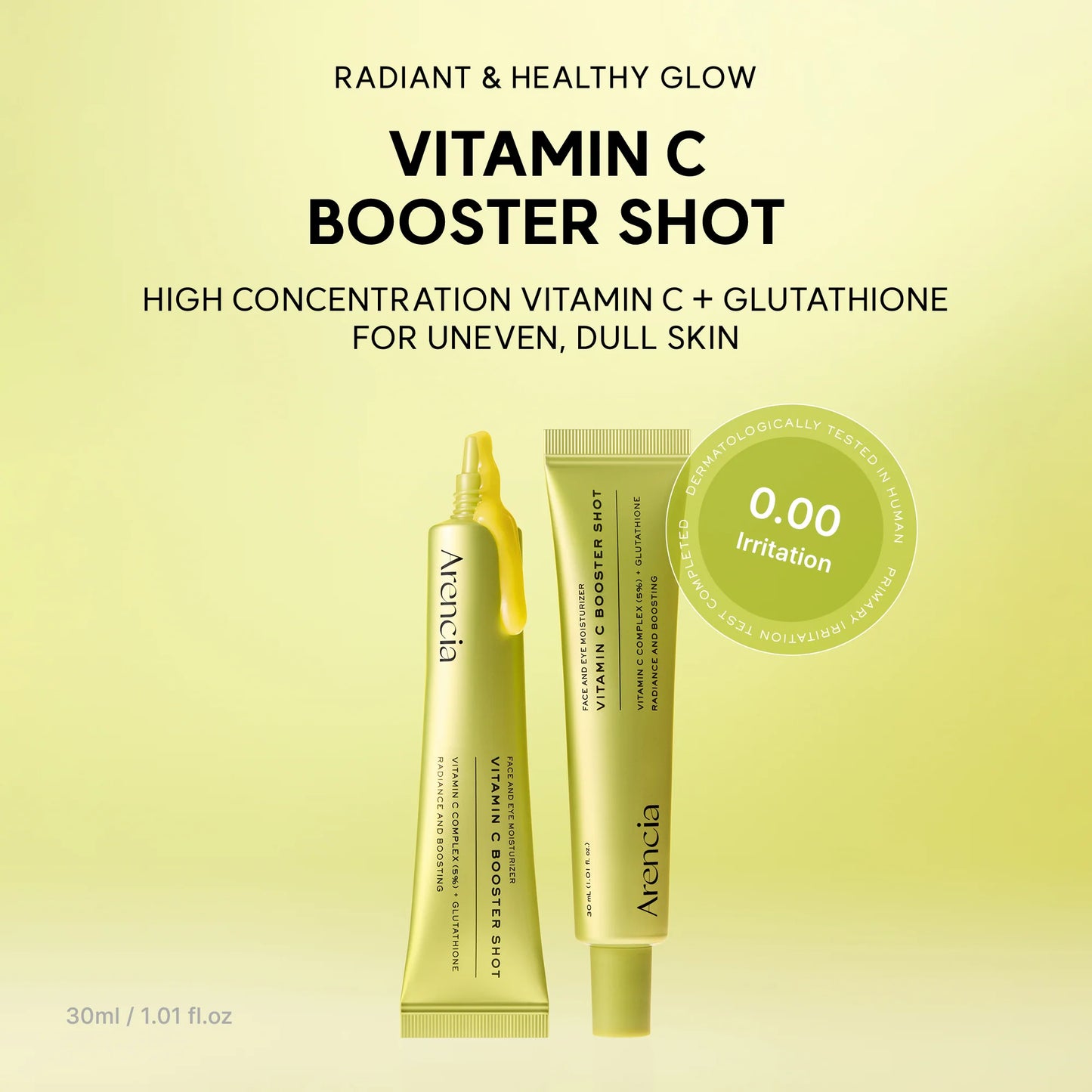 Arencia Vitamin C Booster Shot, Pure Vitamin C + Glutathione