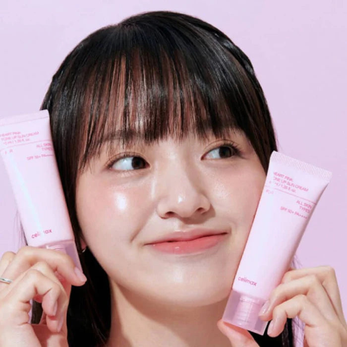 CELIMAX HEART PINK TONE UP SUN CREAM - 40ML | سيليماكس كريم واقي شمسي - 40 مل