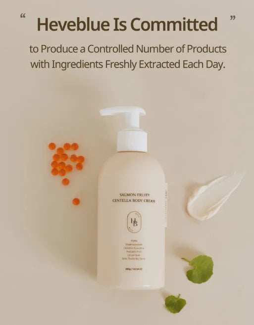 HEVEBLUE SALMON FRUITY CENTELLA BODY CREAM - 300G | هيفي بلو كريم الجسم بالسينتيلا و السالمون - 300 غرام